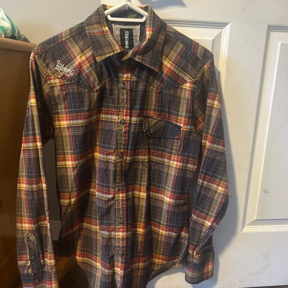 Billabong Slimfit Red and blue Plaid Shirt